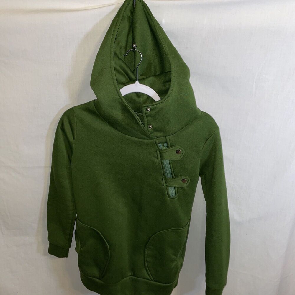 Unbranded Sweat Hoodie Women’s Size Medium Green Long Sleeve Front Pockets